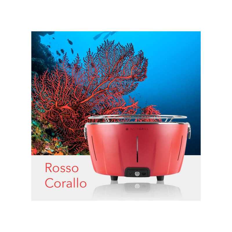 Barbecue da tavolo senza fumo portatile InstaGrill Rosso corallo -Trasporto Gratis-